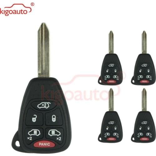 Kigoauto 5pcs Remote head key Case 6 Button for Chrysler Dodge Jeep car key cover