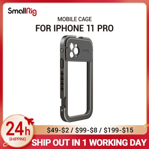 SmallRig Pro Mobile Phone Cage for iPhone 11 Pro With two cold shoe mounts multiple 1/4 threaded holes 2776