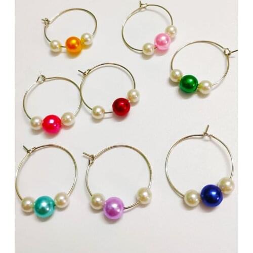 2021 new cross-border hot birthday wedding party red wine glass identification pendant ring wine glass ring 8 outfits