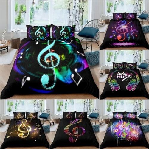 3D Digital Printing Duvet Cover Music Note Cartoon Printed Bedding Set New Comforter Cover Kids Adult Bedding Sets US/EU/AU Size