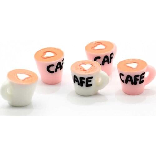 New Novelty Kawaii Coffee Cup Flatback Resin Cabochon Craft Dollhouse Miniature Coffee Mugs For DIY Hair Bow Decorati