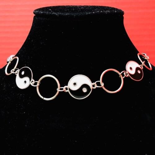 Simple and Handsome Chain Silver-Plated Chain Gossip Necklace Gothic Choker Necklace Tassel European and American Popular