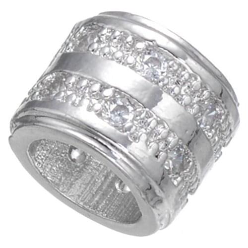 Supplies For Jewelry Wholesale Big Hole Diy Spacer Beads For Bracelet Necklace Making high quality Copper Micro Pave Accessories