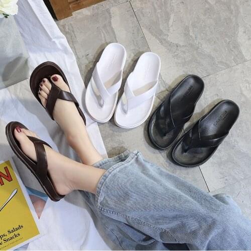 PVC One-piece Women Flip-flops Summer 2021 New Ladies Sandals High Quality Couple Slippers Soft Sole Casual Outdoor Beach Slides