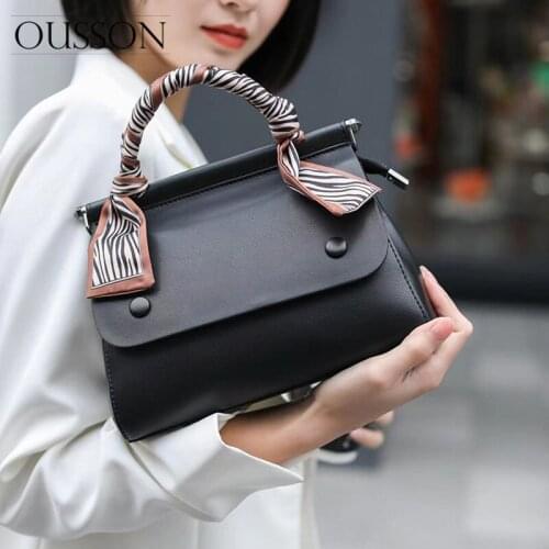 OUSSON 2021 New Design Leather Small Square Tote Handbag Bag Fashion Crossbody Bag Multifunctional Shoulder Bag For Women