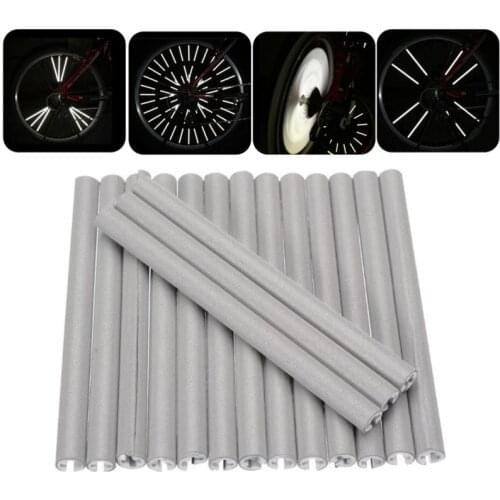 12Pcs Bike Bicycle Wheel Spokes Reflective Sticker Tube Warning Safety Light DIY Cycling Reflector Reflective Tubes Hot Sale