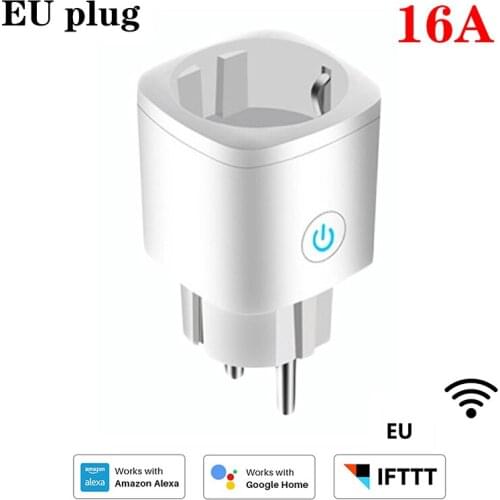 16A Smart Wifi Plug EU With Power Monitor Smart Home Wireless Socket Outlet Timer Plugs Works With Alexa Google Home Tuya App