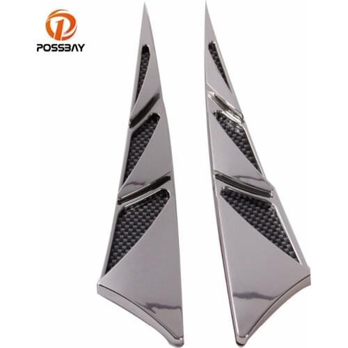 POSSBAY Universal Plastic Sticker Car Side Air Flow Vent for Auto Fender Hole Cover Intake Grille Duct Decoration Pegatinas