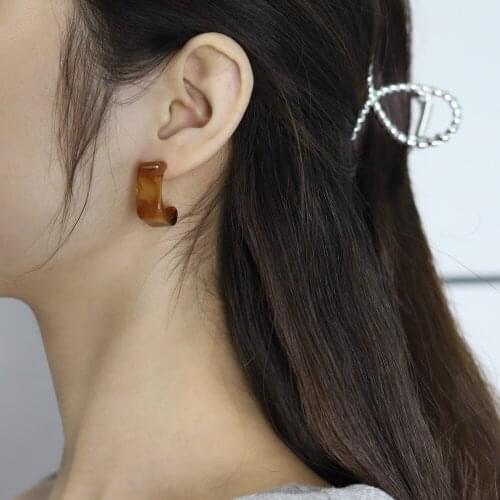 Vintage Fashion WomenS Earrings Boho Multicolor Geometry Earings Fashion Jewelry Irregular Acrylic Female Wedding Stud Earrings