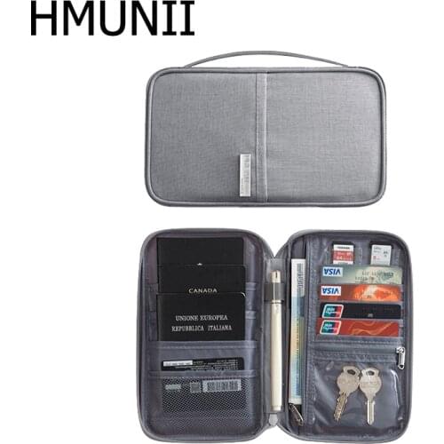 HMUNII Waterproof Passport Holder Travel Wallet Big Credit Card Wallets Organizer Travel Accessories Document Bag Card Holder