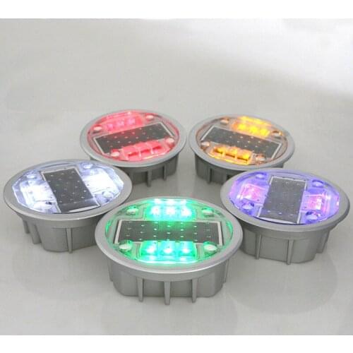 2Hz Flash or Constant on Type Aluminum Waterproof LED Solar Powered Road Stud Light guide vehicle for boats, driveways