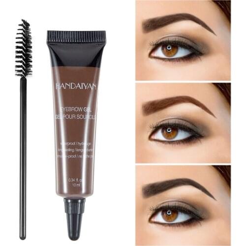Waterproof Henna Eyebrow Gel Cream 6 Colors Microblading Eyebrows Tint Eyebrows Enhancer Eyes Tattoo Pen Brush Kit