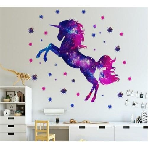 Vivid Unicorn Wall Sticker Art Mural Bedroom Wall Decoration wall stickers for kids rooms Art mural