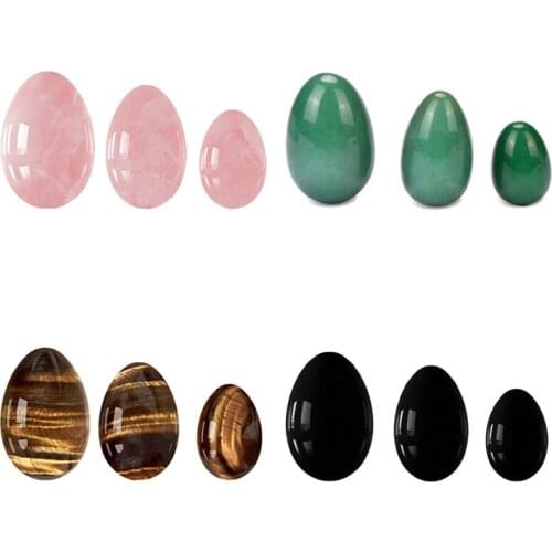 Undrilled Rose Quartz Yoni Egg Crystal Jade Egg Tiger Eye Vagina Kegel Exercise Ball Vaginal Muscle Firming Yoni Exerciser