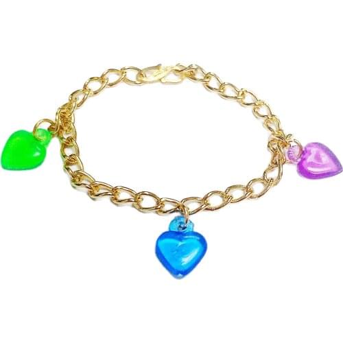 1 pcs heart pendant with bracelet Girl Princess Carnival Toy novelty birthday party favors gift toy Pinata bag filler carnival