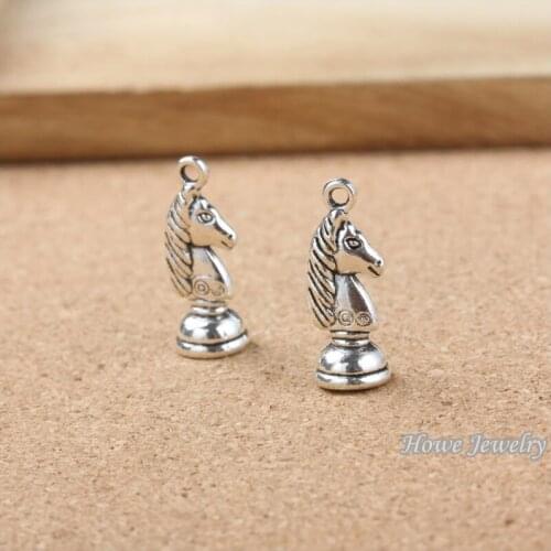 20 pcs ancient silver International Chess knight Pendant alloy DIY Fashion charm Bracelet Necklace Jewelry accessories 20122