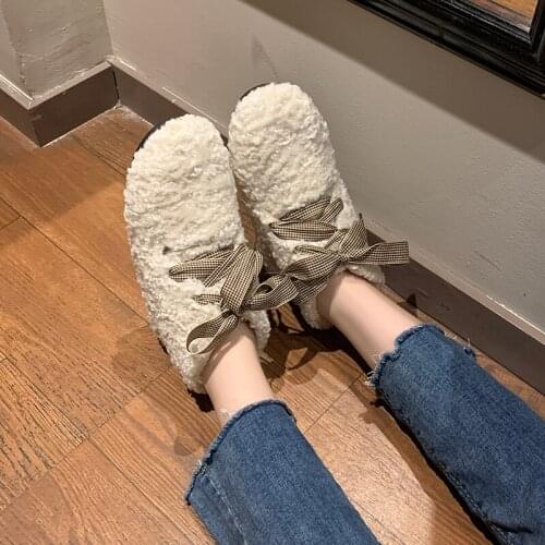 2020 new Cross-tied flat lace womens boots cotton shoes Female snow boots non-slip student plus velvet warm shoes U11-40