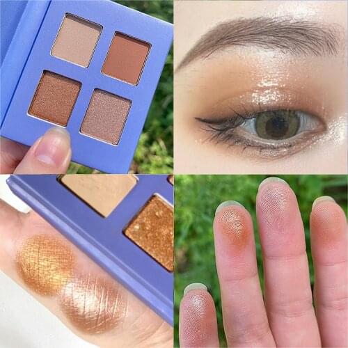 4 Colors Matte Eyeshadow Palette Waterproof Makeup Glitter Highlight Long Lasting Shimmer Eye Shadow Brighten Pigment Cosmetic