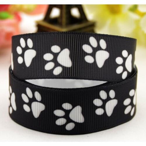7/8'' 22mm,1" 25mm,1-1/2" 38mm,3" 75mm Dog paw Cartoon Character printed Grosgrain Ribbon party decoration X-01182 10 Yards