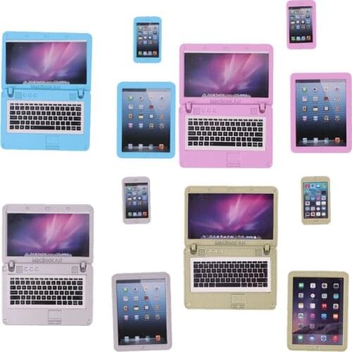 Doll Accessories 6 Inch Laptops In Four Styles, Suitable For Kids With Christmas Toys And Birthday Gifts