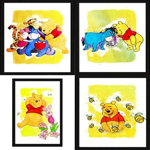 Disney Diy 5D Diamond Painting Winnie The Pooh Diamond Embroidery Full Square Round Drill Mosaic Home Decor Cross Stitch Kits