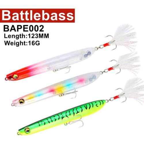 BATTLEBASS floating pencil fishing lure bait 125mm 16g Bass Fishing Lure Hard Bait Lure Topwater Pencil Tackle Jerk Bait