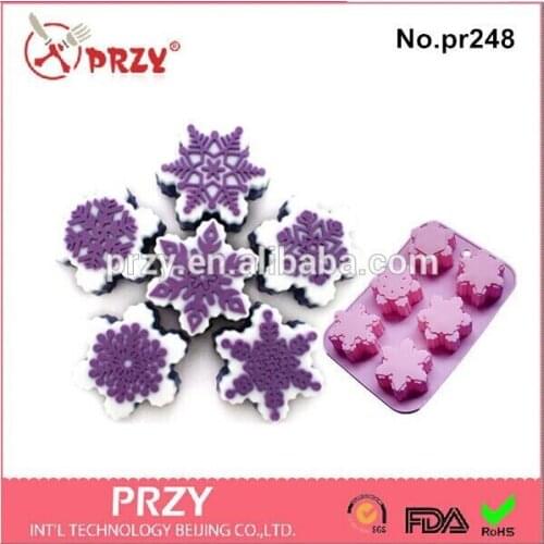 Free shipping soap DIY 100% food grade silicone new silicone cake tools / handmade soap mold / 6 hole snow flower