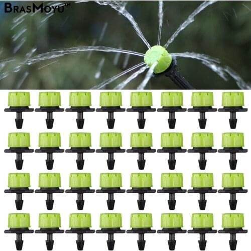 BRADMOYU 30-1000PCS 4/7mm Green Adjustable 8-Hole Drippers Garden Micro Emitter Mini Irrigation Nozzle Adjustable Sprayer Nozzle