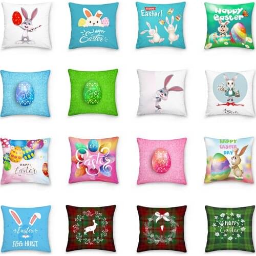 Nordic Cushion Cover Cute Rabbit Bunny Throw Pillow Case 45x45cm Decorative Cushion Case Easter Decorative Pillow Cases