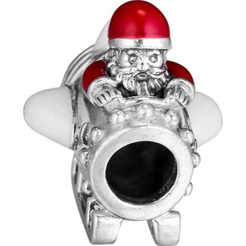 DIY Fits for Pandora Charms Bracelets Santa in Space Beads 100% 925 Sterling-Silver-Jewelry Free Shipping