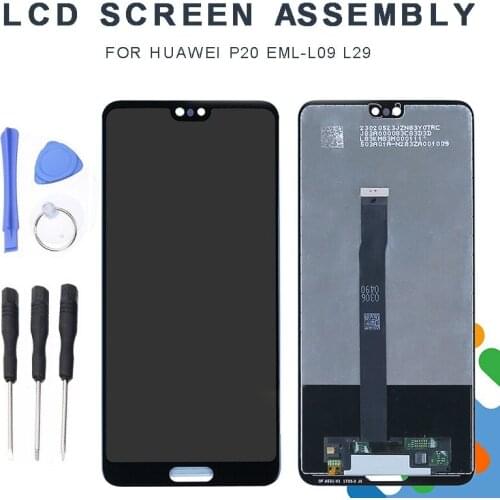 For Huawei EML-L09 L29 LCD Display Touch Screen with frame Digitizer Assembly Compatible For Huawei P20 Mobile Phone Touch Panel