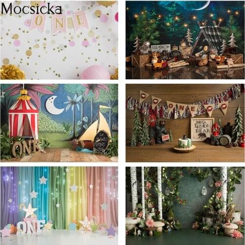 Children Wild One Birthday Portrait Photography Backdrop for Photo Studio Newborn Baby Birthday Cake Smash Background Photocall