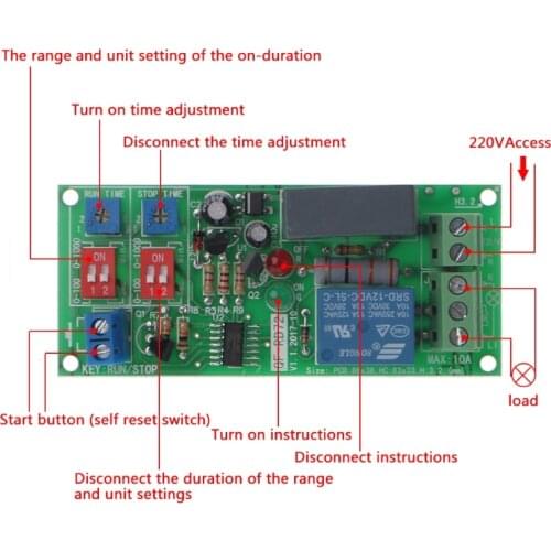 Cycle Delay Timing Timer Relay Switch Turn ON/OFF Module AC 110V 120V 220V 230V G07 Great Value April 4