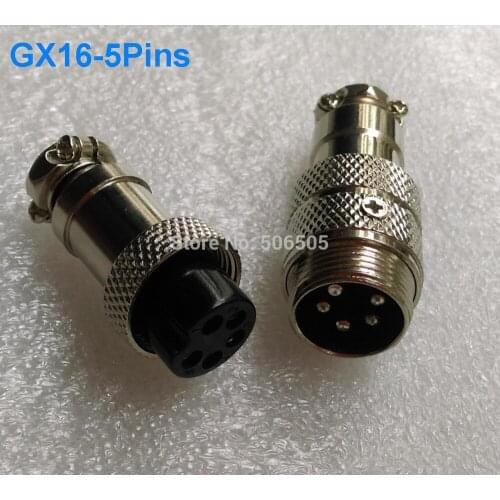 GX16 5Pins 16mm Male and Female Butt joint Connector kit GX16 Socket+Plug Aviation plug interface 2set/lot