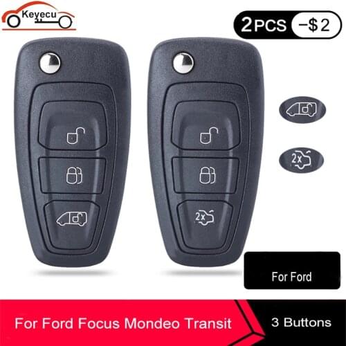 KEYECU 3 Buttons Flip key Folding car Remote Key Shell for Ford Focus Mk1 Mondeo Transit styling smart key cover Case Fob