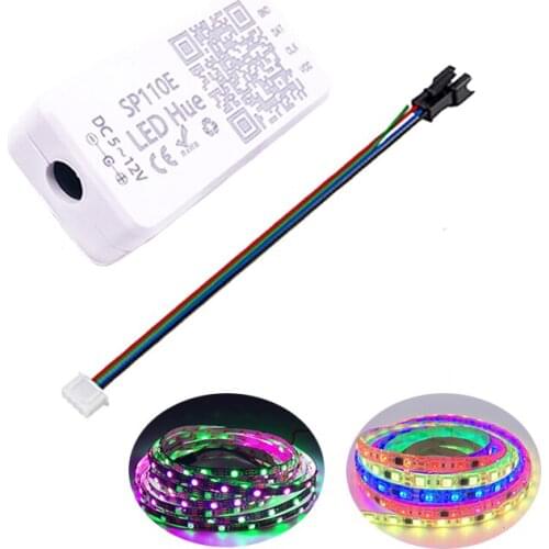 SP110E MIniBluetooth Controller For WS2812B WS2811Addressable Smart Led Strip LampPhone APP Control RGB Pixel Light Controller