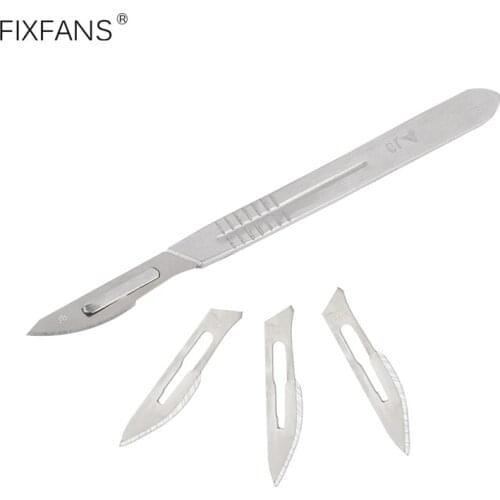 FIXFANS Scalpel Knife Tool Set Engraving Craft Cutter Knives,1pc #4 Handle + 10pcs #23 Blades DIY Repair Hand Tools Kit