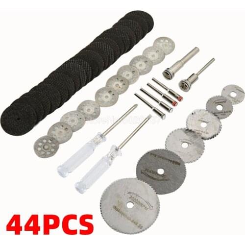 44PCS Mini Circular Saw Blade Set Resin Wheels Diamond Cutting Discs Rotary Tool Accessories For Dremel Wood Plastic Hss