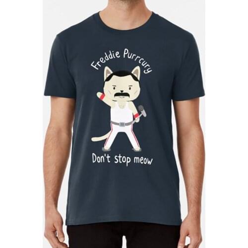 Don't Stop Meow! Cute Freddie Cat - The Original - High Quality Print T Shirt Freddie Purrcury Queen For Kids Queen For Babies