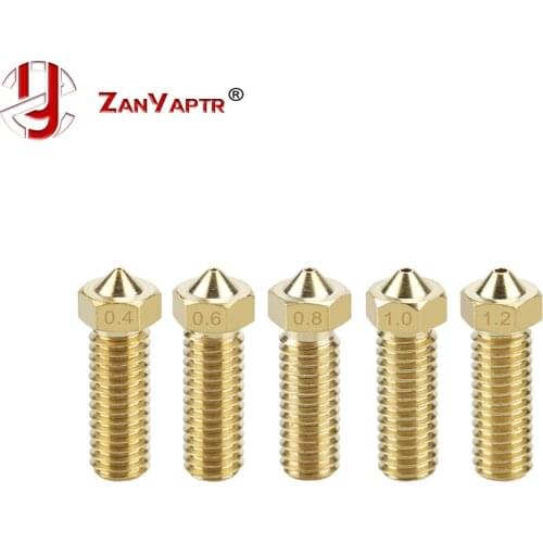 New Volcano 3D printer All metal brass E3D Lengthen extruder nozzle 0.4/0.6/0.8/1.0/1.2mm For 1.75/3mm supplies Free shipping