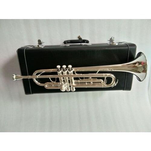 New Stradivarius Silver Trumpet Music Instrument Bb flat trumpet preferred New trumpet super professional performance Free shipp