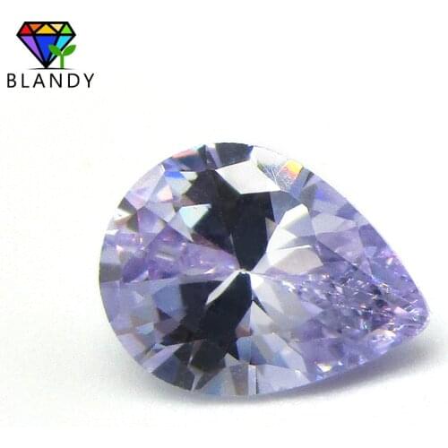 Wholesale Pirce 2x3~13x18mm AAAAA Pear Cut CZ Zircon Gems Lavender Loose Synthetic Cubic Zirconia Stone For Jewelry