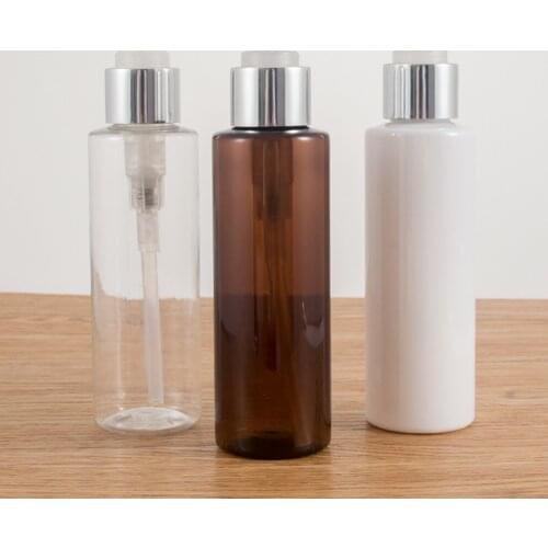 10ps 120ml 8oz 16oz Plastic Lotion Bottles with Silver Treatment Pump for Shampoo Lotion Refillable Bottles Home Reuse Bottles
