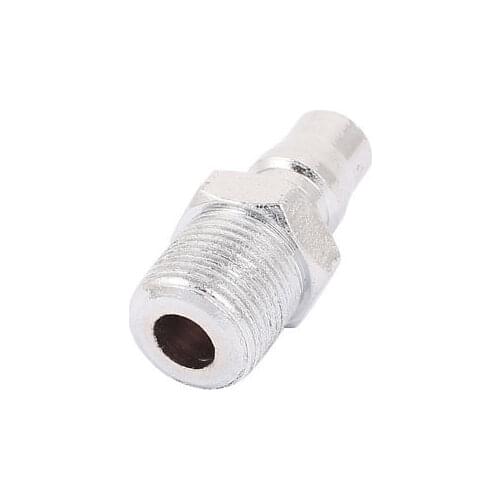 PM30 Male Thread Quick Fitting Pneumatic Connector Coupler Silver Tone