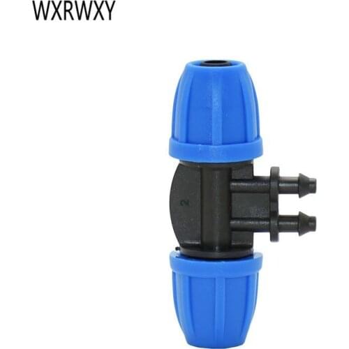 Garden hose splitter 8/11 to 4/7 reducing tee barb 2-way drip irrigation pipe fitting lock nut Reducer 3/8 to 1/4" Connector 3pc