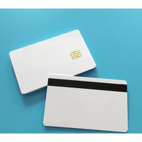 SLE4442 Hi Co MagStripe White Contact Smart Small Chip Printable PVC Card 20PCS