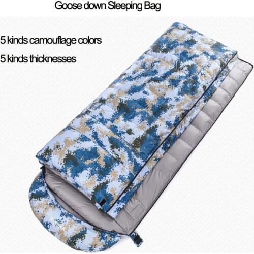 White Goose Down Envelope Type Sleeping Bag,Camouflage Color Camping Bedding,Various Weights For Different Temperatures