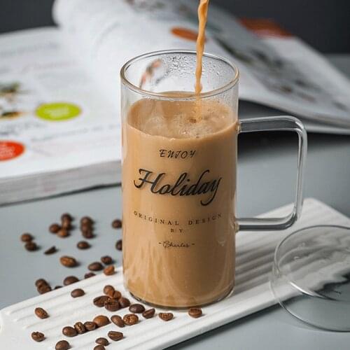 700ml Glass Mug Resistant Tea Beer Mug Milk Lemon Juice Cup Drinkware Large Capacity Coffee Cups Mug Xmas Lover Gift