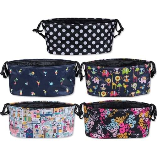 Baby Stroller Diaper Bag Organizer Pram Waterproof Bottle Cup Holder Cart Large Capacity Stroller Organizer Nappy Hanging Bags