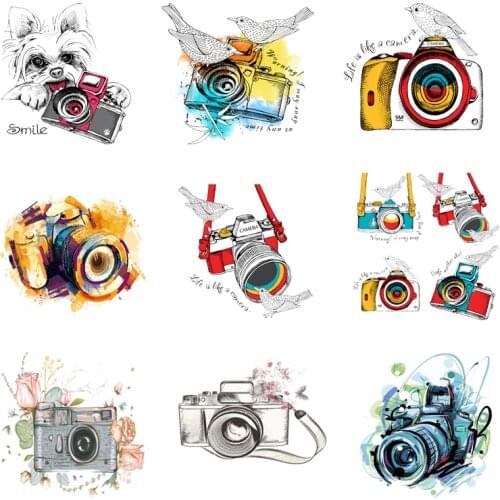 Iron-on Transfers for Clothing Ironing Patches Thermal Stickers Diy Camera Patch Flex Fusible Transfer Vinyl Adhesive Stripe J